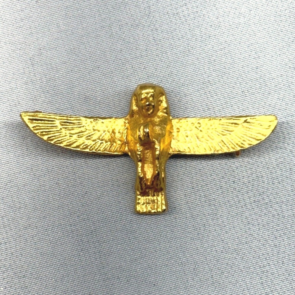 Museum Egyptian Ba Bird Pin Unisex OS Gold Excellent Winged Deity Replica